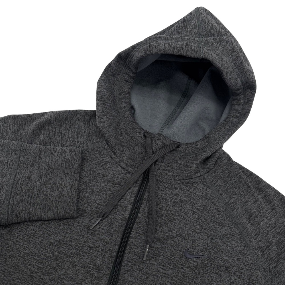 Nike Therma-FIT Full Zip Hoodie Women Large Gray Fleece 548805-060 Thumbholes